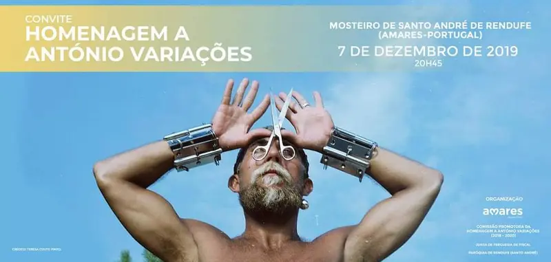 Cartaz do concerto de homenagem a António Variações, Mosteiro de Santo André de Rendufe, 7 de dezembro de 2019
